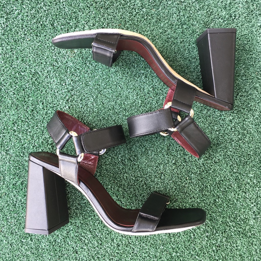 New Staud Betty Block Heel Sandal Leather Black 37 - Picture 4 of 16